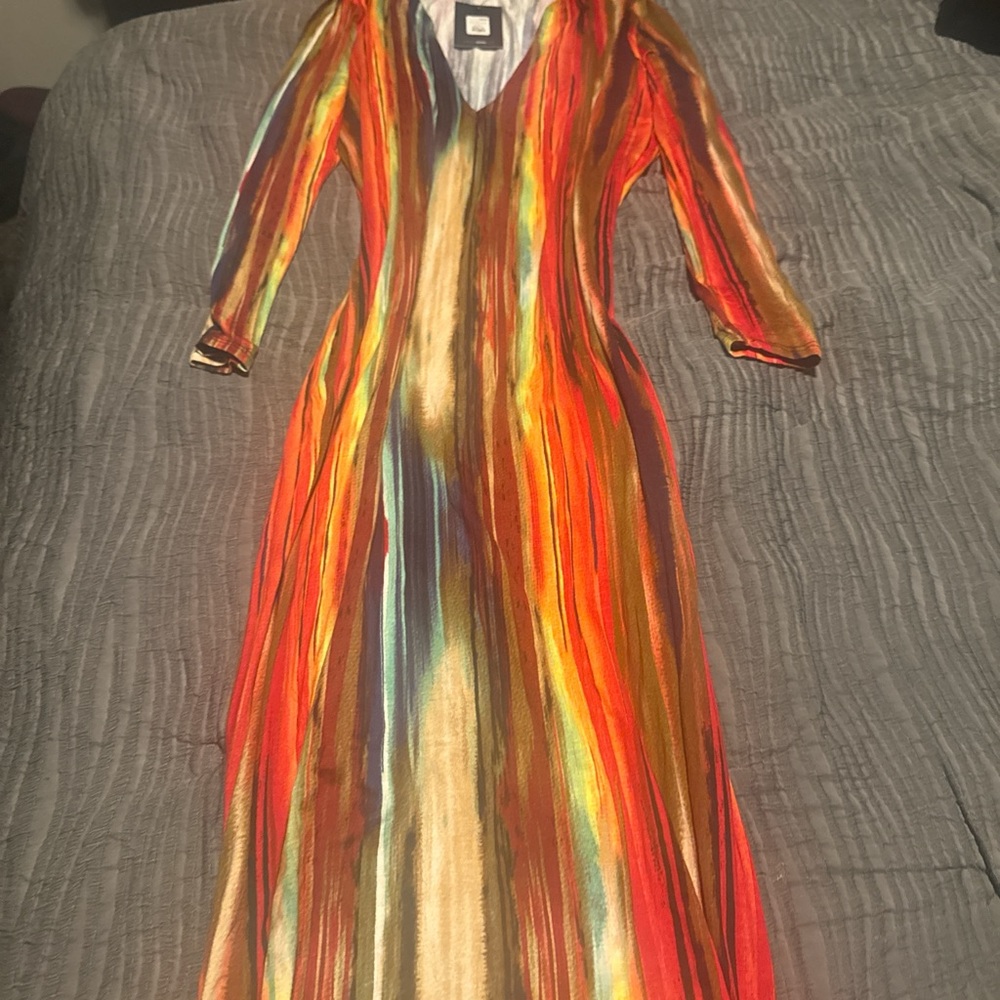 Fashion Nova Vibrant Striped Long Sleeve Dress